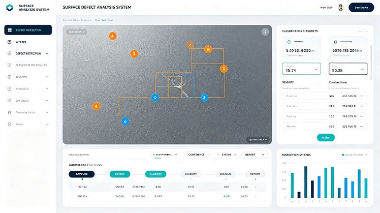 Concept interface for an AI surface inspection system